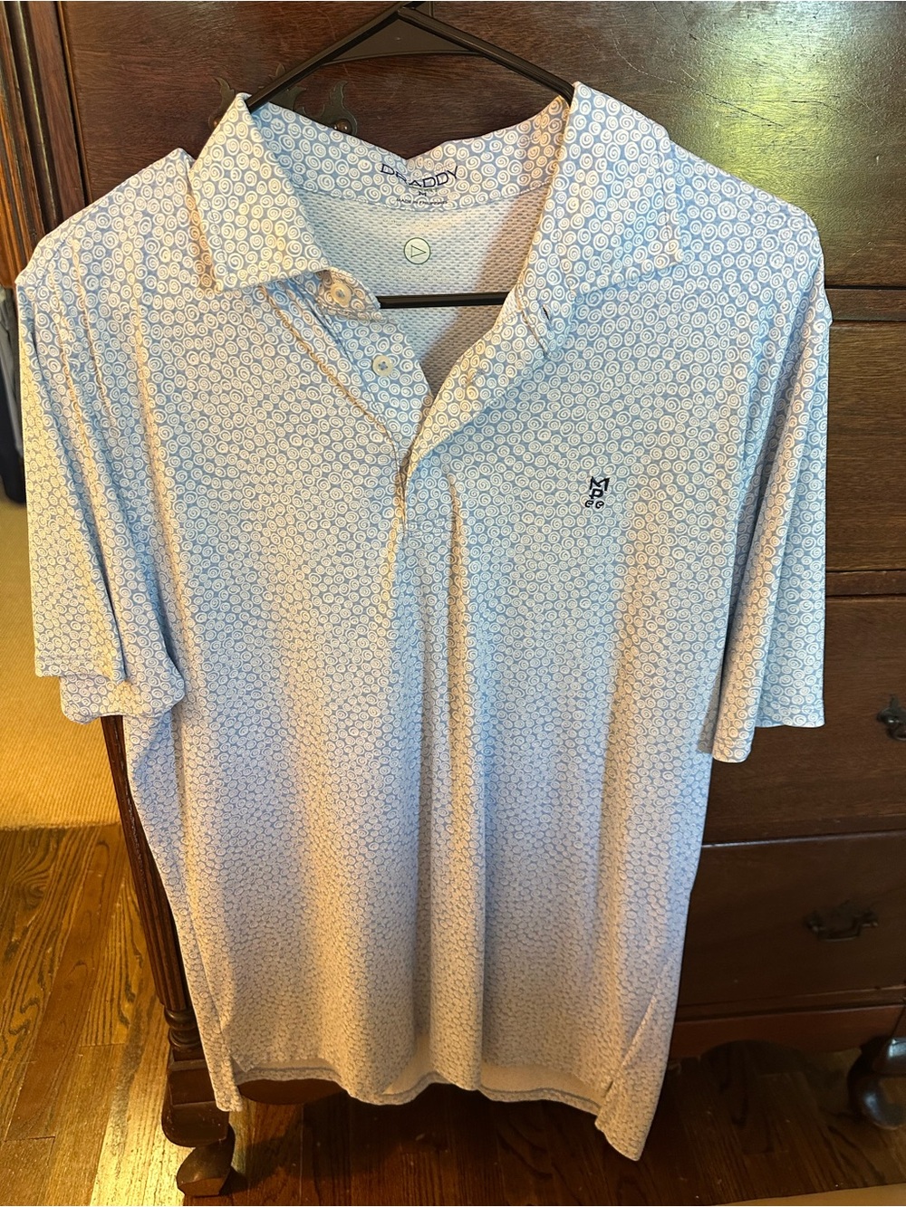 Madden Men's Light Blue Patterned Polo Shirt
